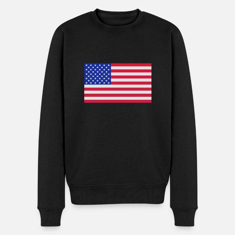 drapeau_etats_unis - Männer Premium Bio Pullover - Schwarz