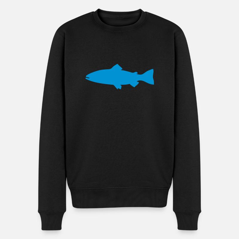 truite poisson peche 1 - Pull Premium bio Homme - noir