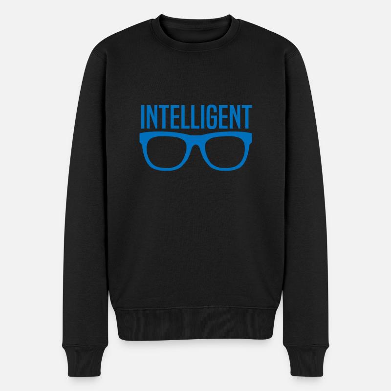 Intelligenter Junge oder Mädchen - Männer Premium Bio Pullover - Schwarz