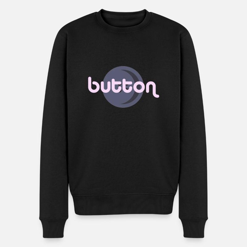 Button - Männer Premium Bio Pullover - Schwarz