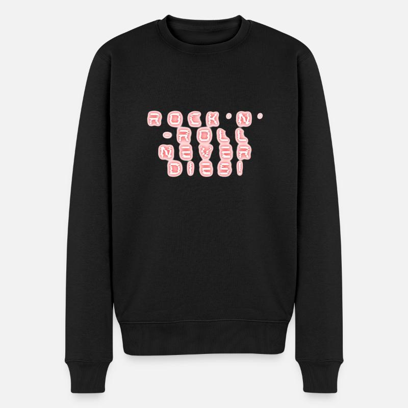 Rock n Roll never dies - Männer Premium Bio Pullover - Schwarz