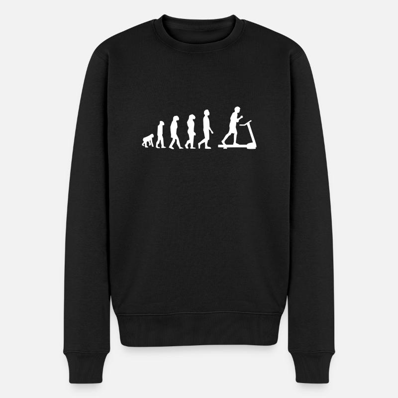 Evolution Laufband - Männer Premium Bio Pullover - Schwarz