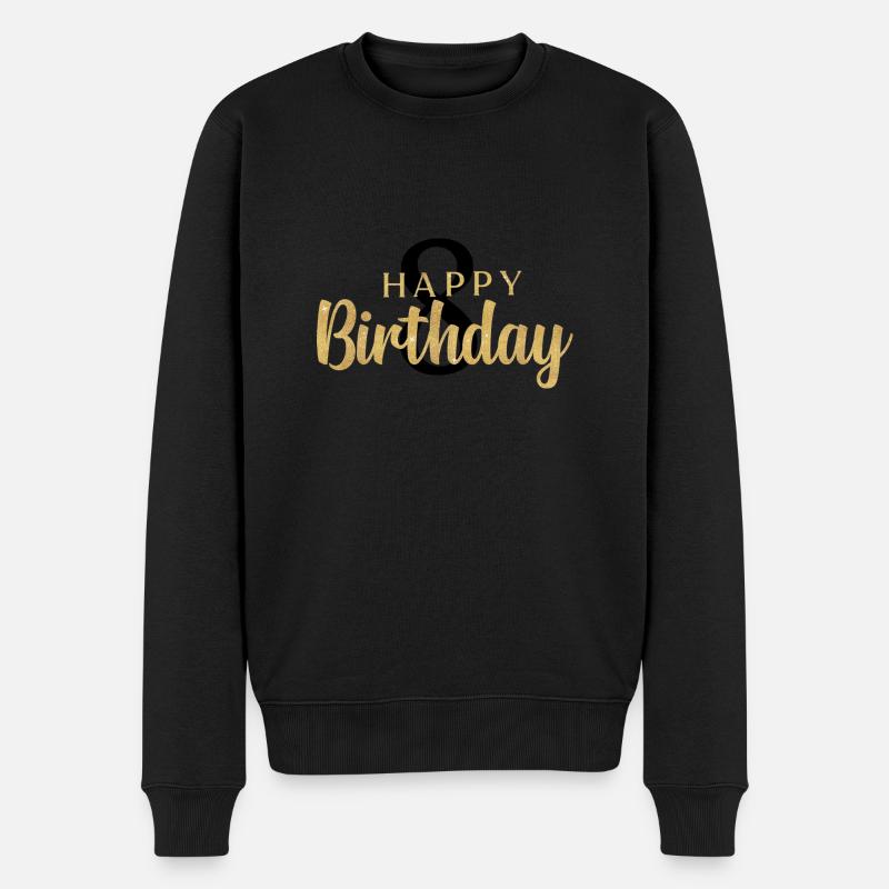 Happy Birthday 8 - Männer Premium Bio Pullover - Schwarz