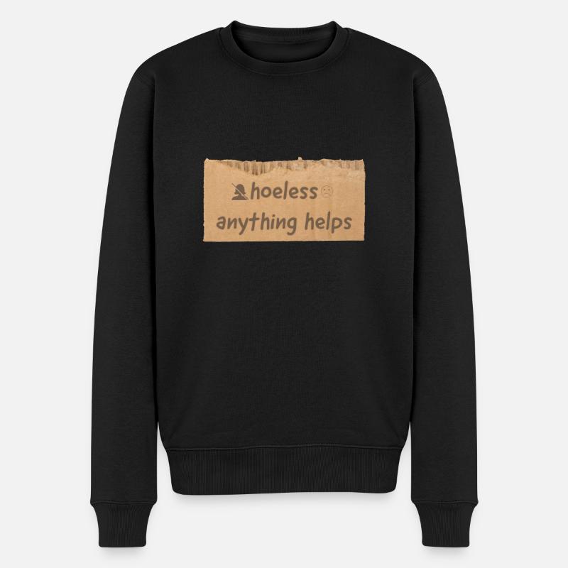 Hackenloses Schild - Männer Premium Bio Pullover - Schwarz