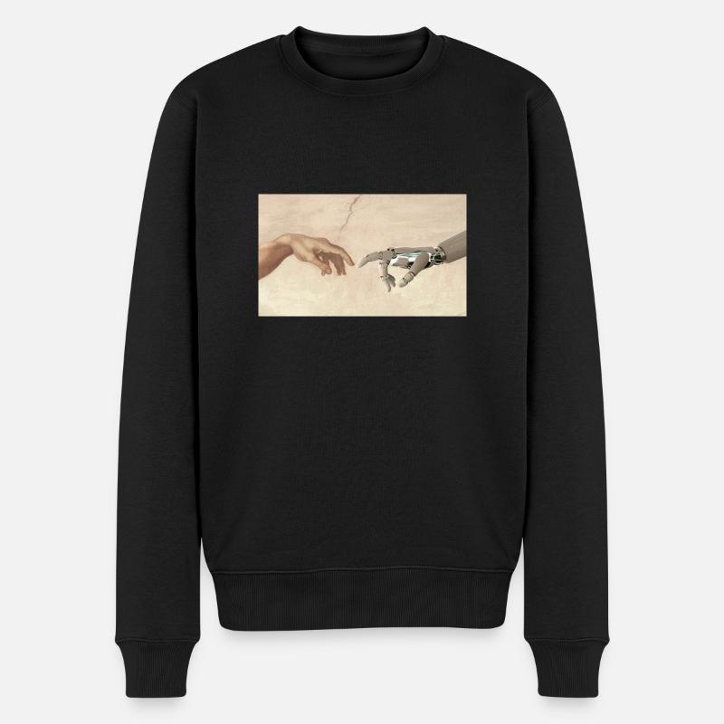 Hand des Roboters, - Männer Premium Bio Pullover - Schwarz