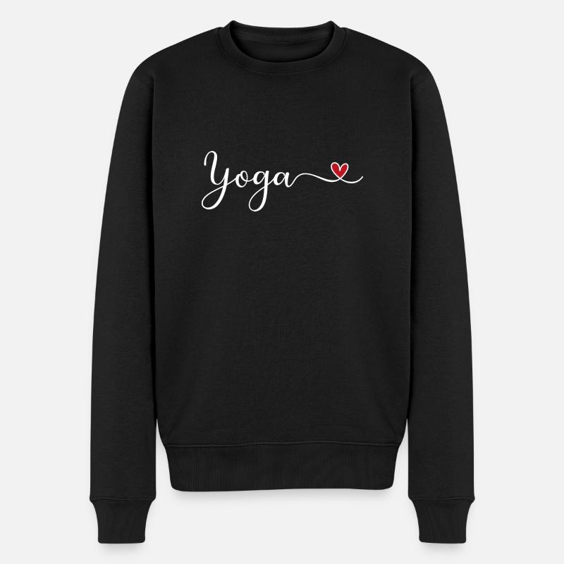 yoga - Männer Premium Bio Pullover - Schwarz