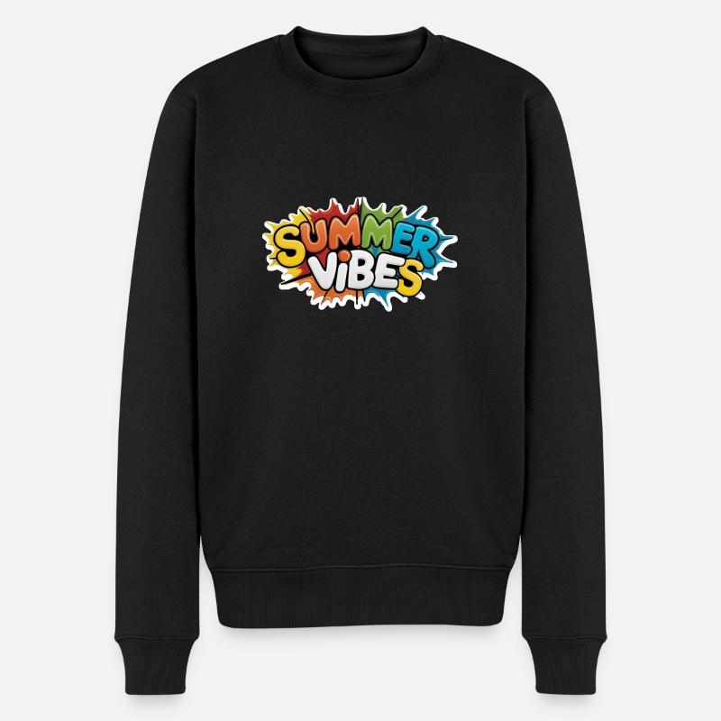 Sommer-Vibes - Männer Premium Bio Pullover - Schwarz