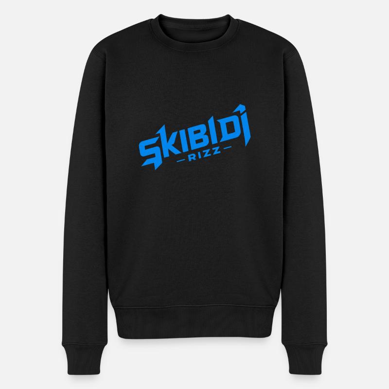 Skibidi Rizz blau - Männer Premium Bio Pullover - Schwarz