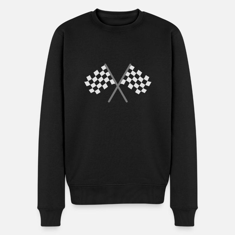 Drapeau à damiers Racing Team - Pull Premium bio Homme - noir