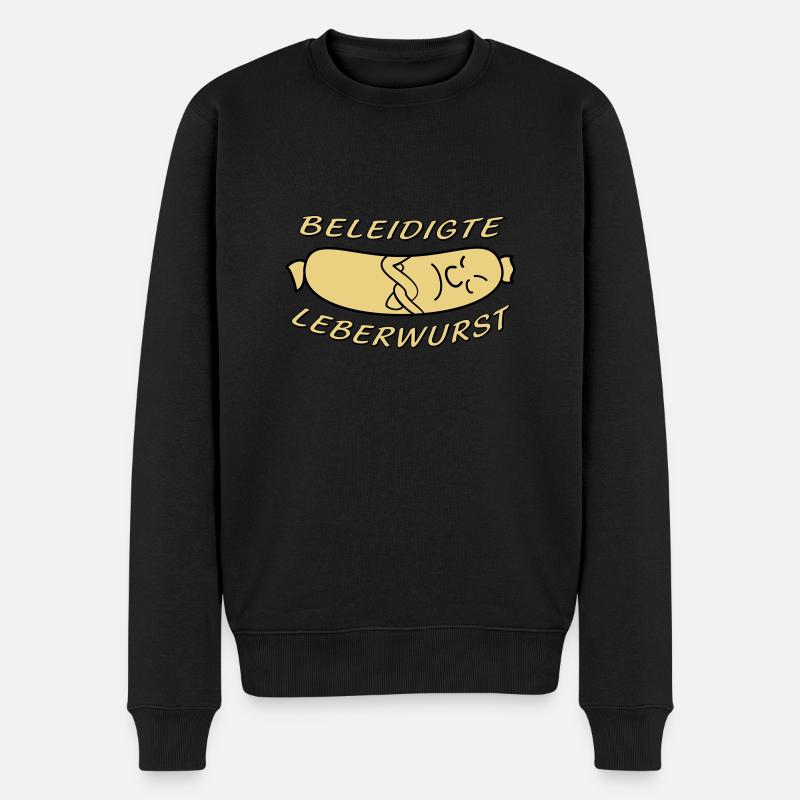 beleidigte Leberwurst - Männer Premium Bio Pullover - Schwarz
