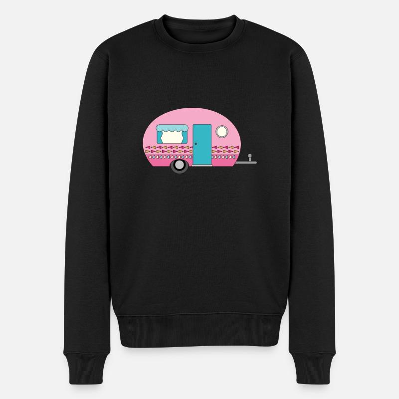 Caravane Camping Drôle - Pull Premium bio Homme - noir