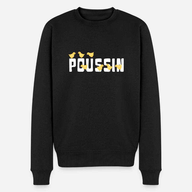 Poussin avec des poussins - Pull Premium bio Homme - noir