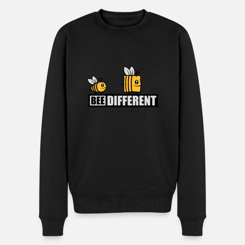 bee different Spruch Zitat - Männer Premium Bio Pullover - Schwarz