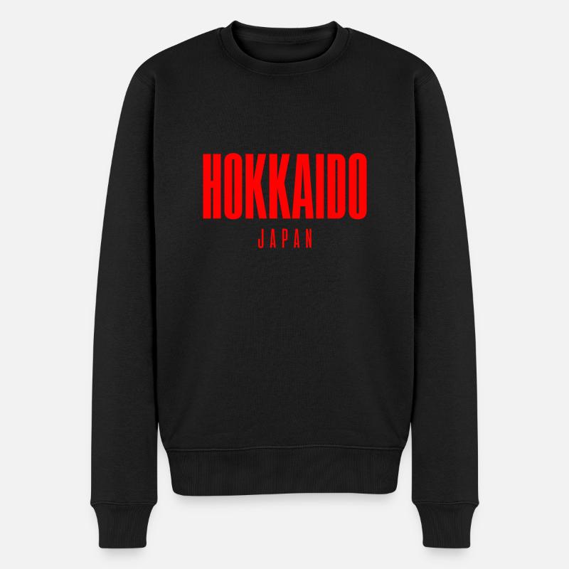 Japan Hokkaido - Männer Premium Bio Pullover - Schwarz