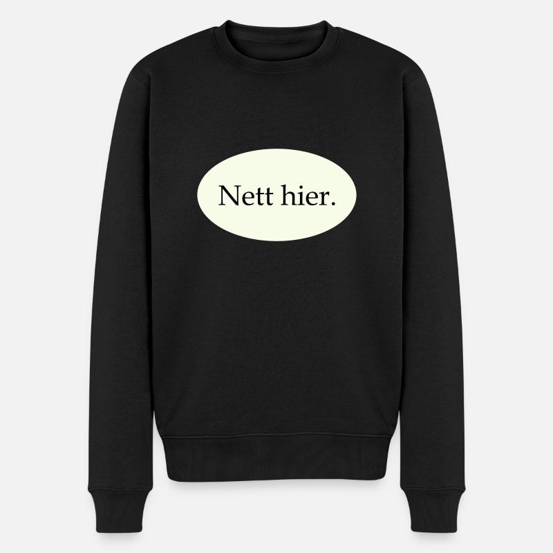 Nett hier - Männer Premium Bio Pullover - Schwarz