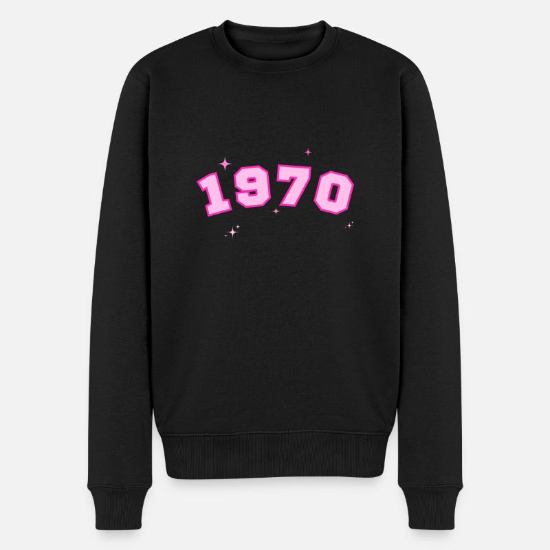 1970 Rosenstern - Männer Premium Bio Pullover - Schwarz