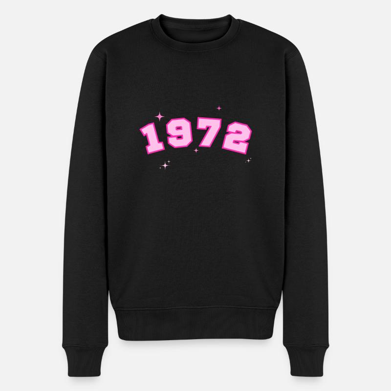 1972 Rosenstern - Männer Premium Bio Pullover - Schwarz