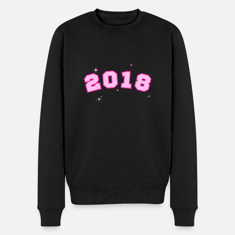 2018 Rosa Stern - Männer Premium Bio Pullover - Schwarz