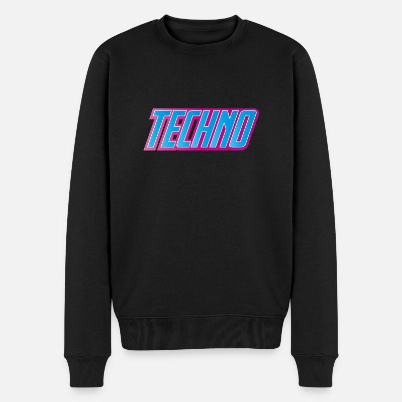Techno Festival - Männer Premium Bio Pullover - Schwarz