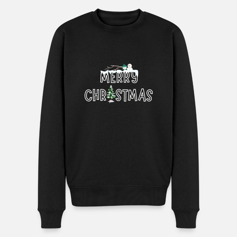 Merry Christmas - Männer Premium Bio Pullover - Schwarz