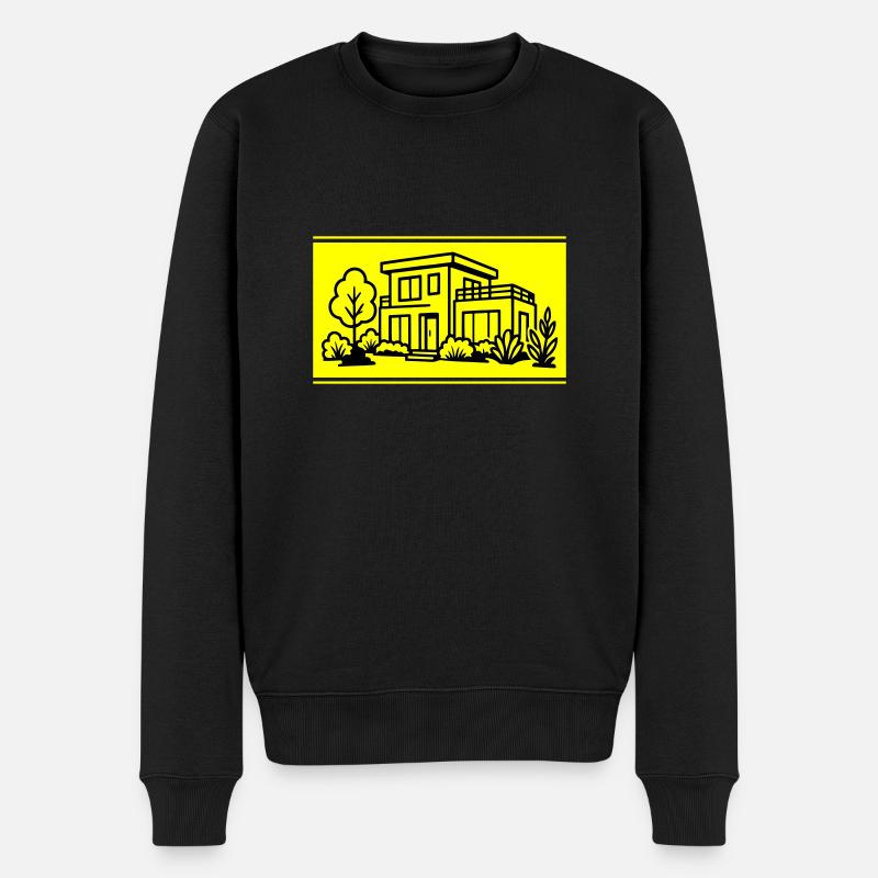 Haus Villa Immobilie - Männer Premium Bio Pullover - Schwarz