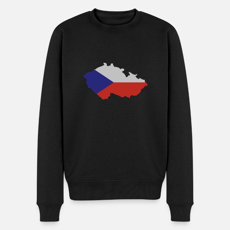 Czech Republic Shape - Männer Premium Bio Pullover - Schwarz