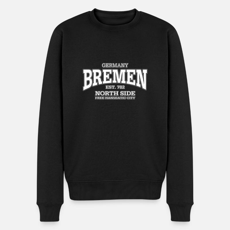 Bremen (white) - Männer Premium Bio Pullover - Schwarz