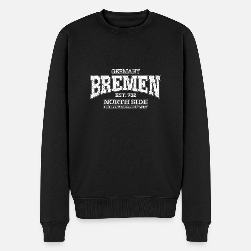 Bremen (white oldstyle) - Männer Premium Bio Pullover - Schwarz