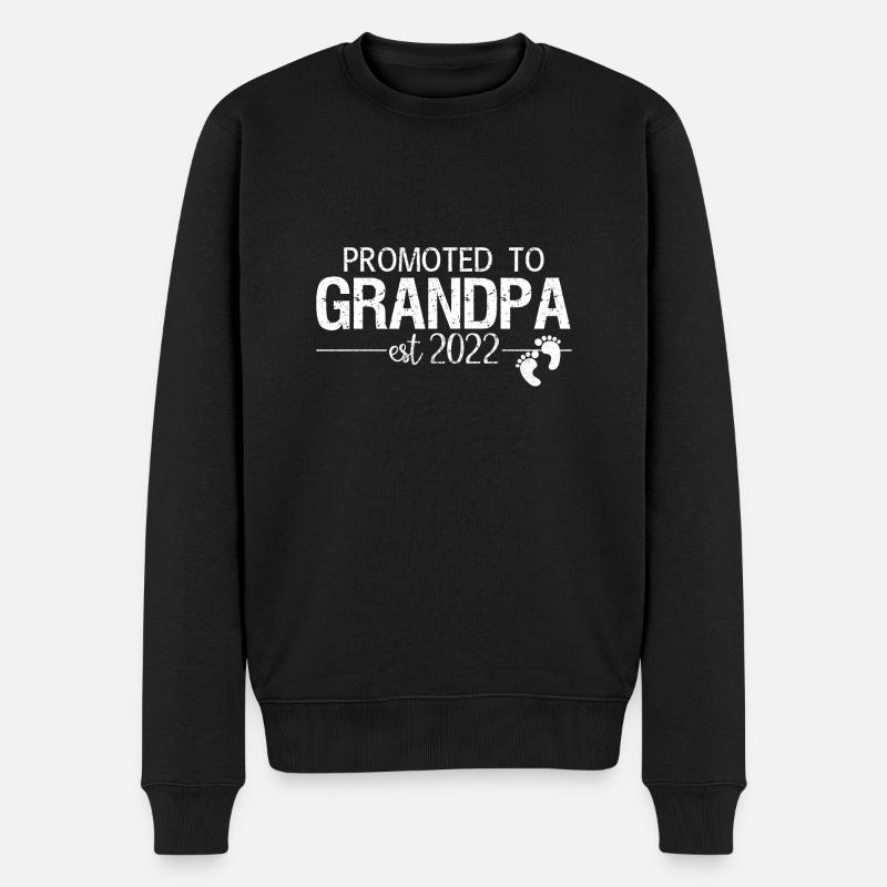 befördert zum Opa 2022 - Männer Premium Bio Pullover - Schwarz