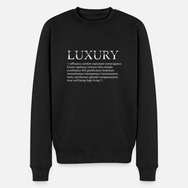 LUXE - Exemples - Série Lignes - Pull Premium bio Homme - noir