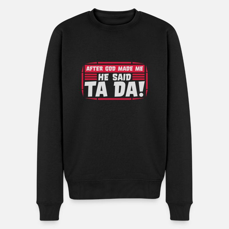 after god made me - Männer Premium Bio Pullover - Schwarz