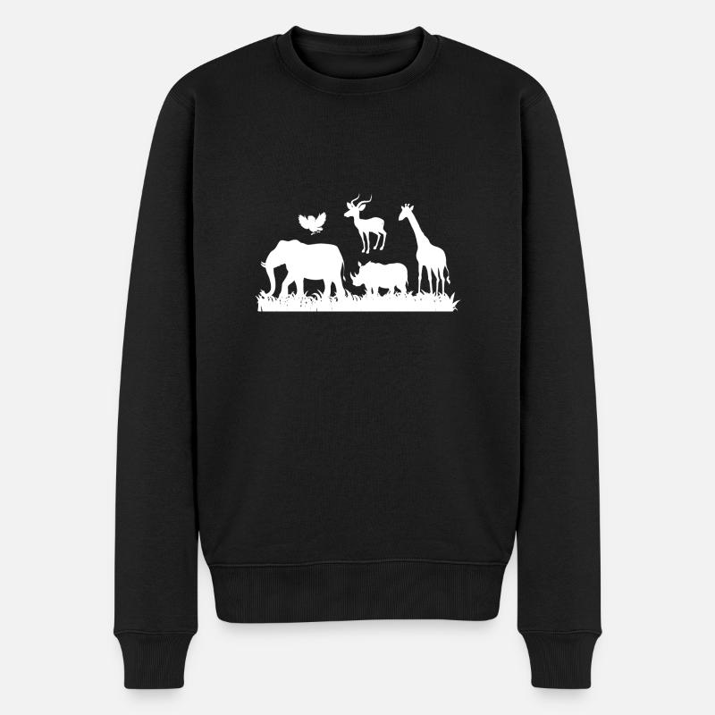 Safari Zoo Animaux Faune - Pull Premium bio Homme - noir