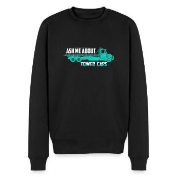 Posez-moi des questions sur les voitures tractées Conducteur de dépanneuse Camionnage - Pull Premium bio Homme - noir - Devant - Nico (187cm)