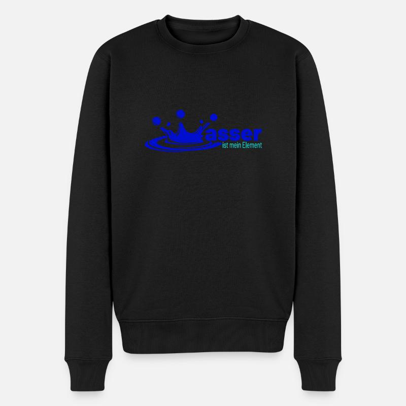 wasser ist mein element - Männer Premium Bio Pullover - Schwarz