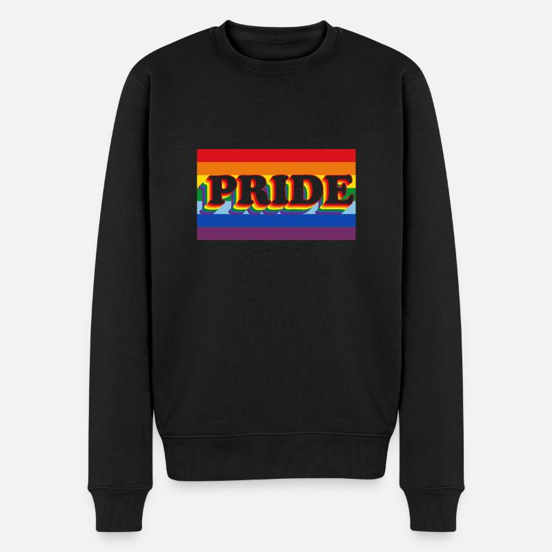 fierté de bannière arc-en-ciel - Pull Premium bio Homme - noir