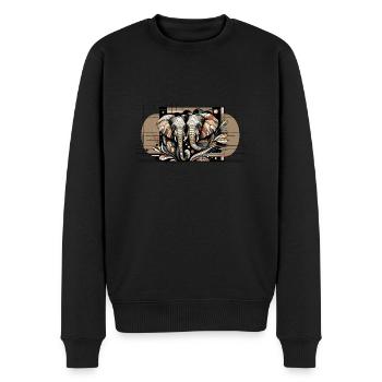Elefantensymmetrie - Männer Premium Bio Pullover - Schwarz - Vorne - Nico (187cm)