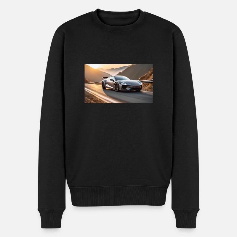 Car on Street - Männer Premium Bio Pullover - Schwarz