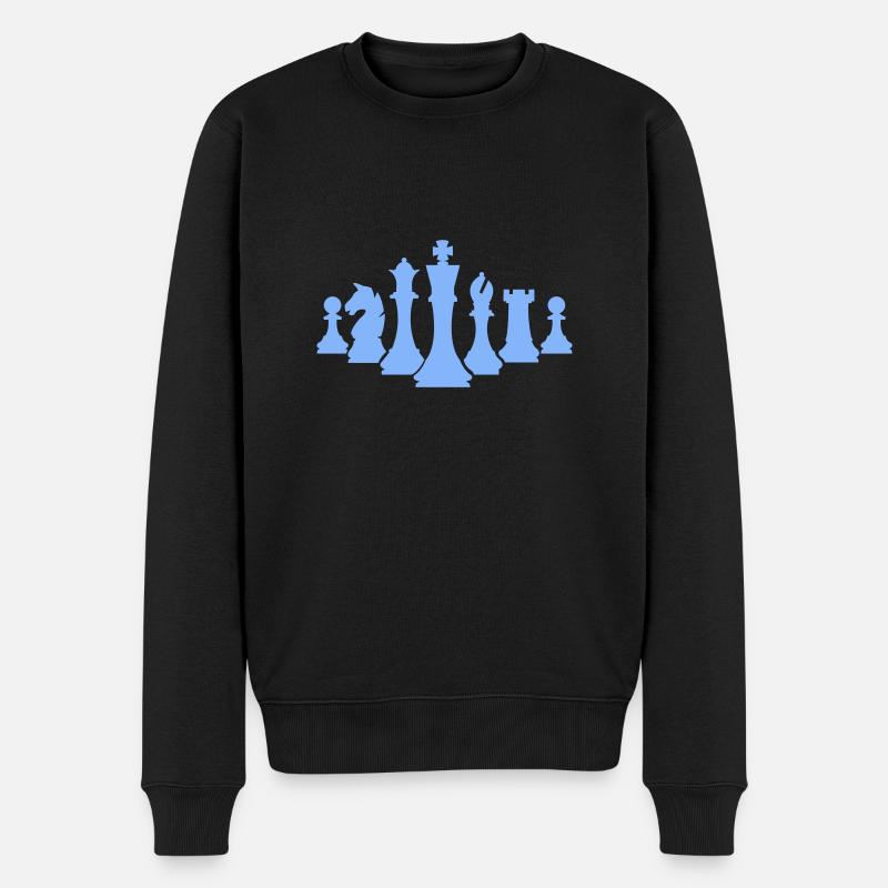 schachfiguren schach - Männer Premium Bio Pullover - Schwarz