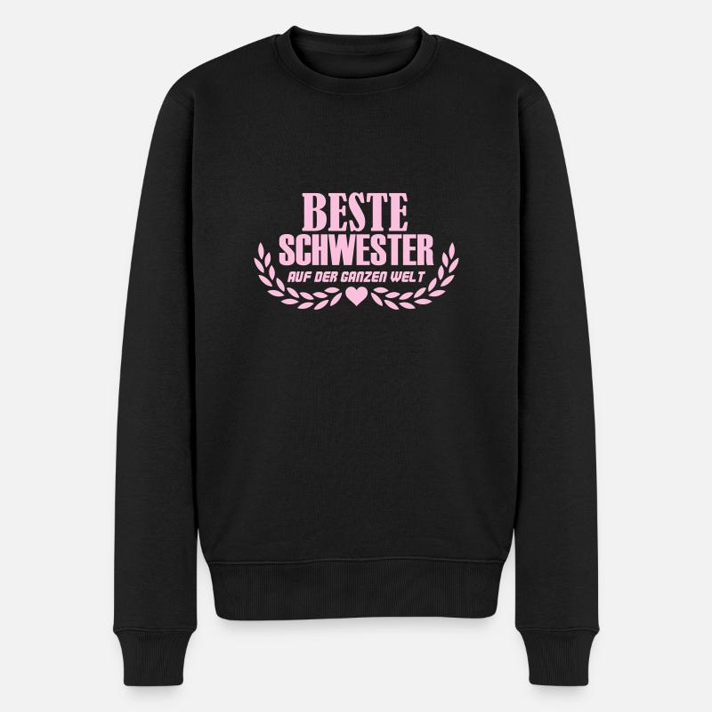 beste schwester 002 - Männer Premium Bio Pullover - Schwarz