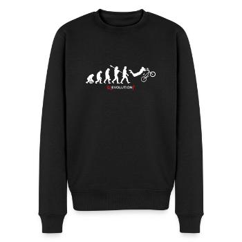 Revolution - Evolution Man Fun Twist11 - Männer Premium Bio Pullover - Schwarz - Vorne - Nico (187cm)