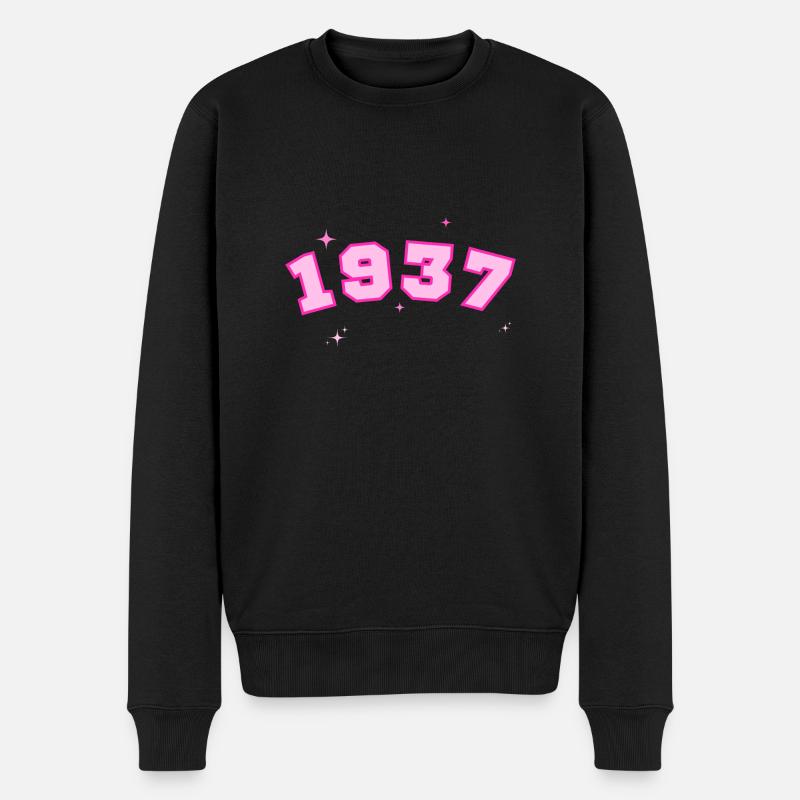 1937 Rosenstern - Männer Premium Bio Pullover - Schwarz