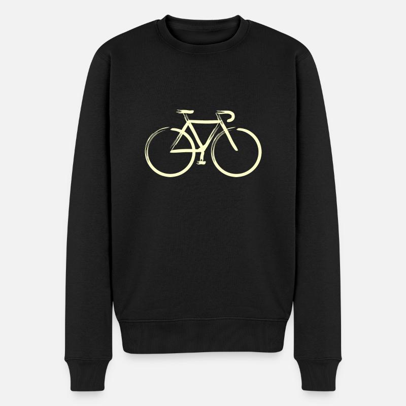 Creme-Striche - Männer Premium Bio Pullover - Schwarz