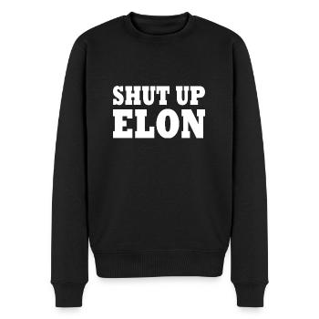 shut up elon - Männer Premium Bio Pullover - Schwarz - Vorne - Nico (187cm)