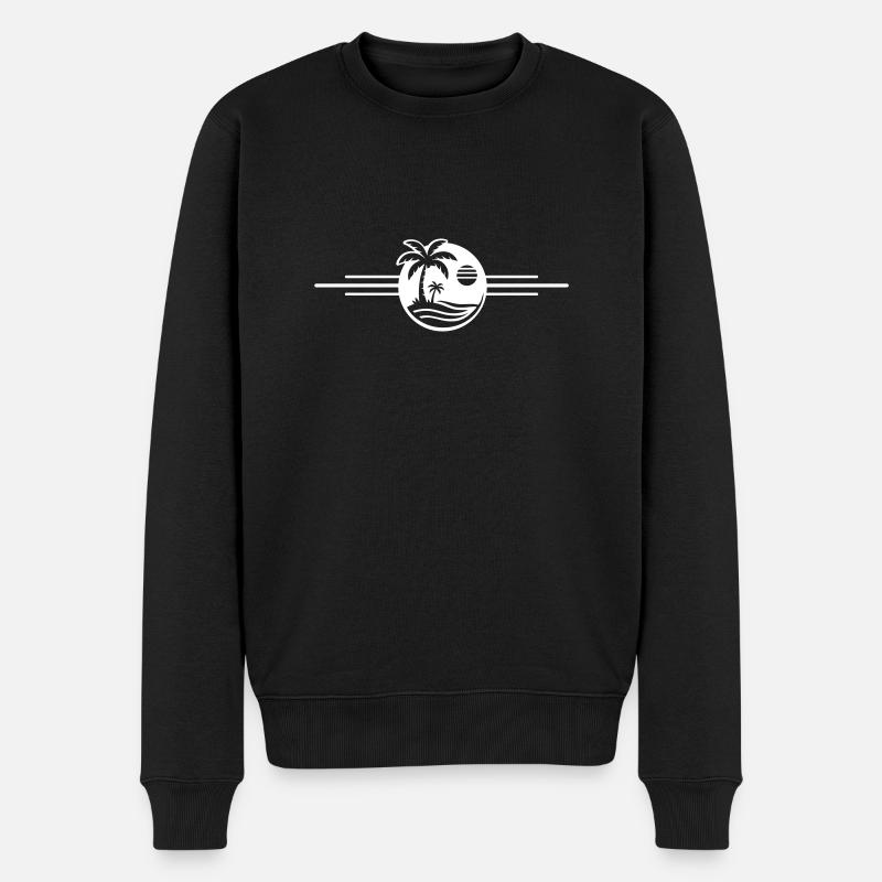 Plage de Palm Trees - Pull Premium bio Homme - noir