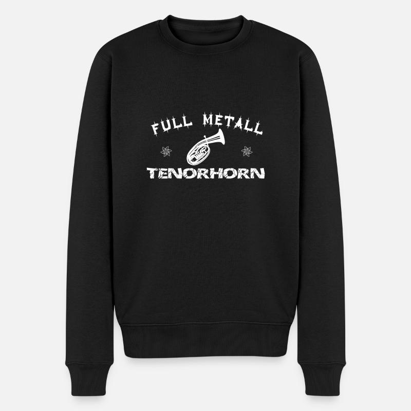 full-metall-tenorhorn - Männer Premium Bio Pullover - Schwarz
