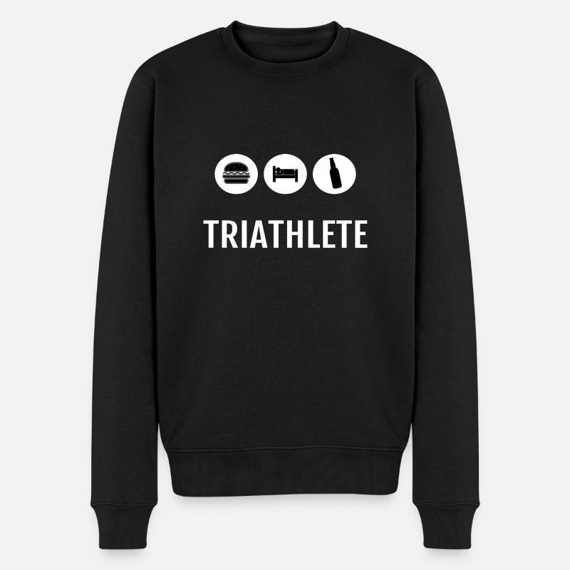 Triathlet Humor - Männer Premium Bio Pullover - Schwarz