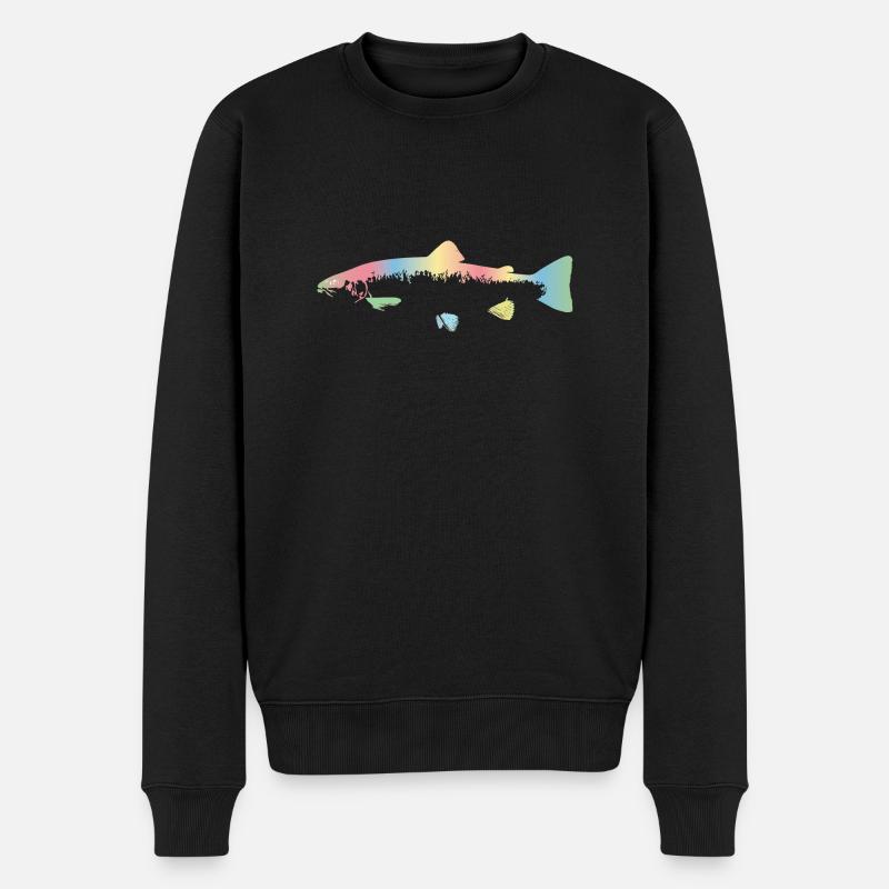 truite arc-en-ciel - Pull Premium bio Homme - noir