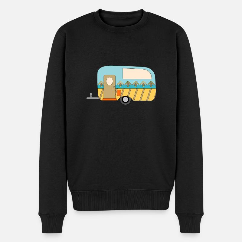 Caravane Camping Drôle - Pull Premium bio Homme - noir
