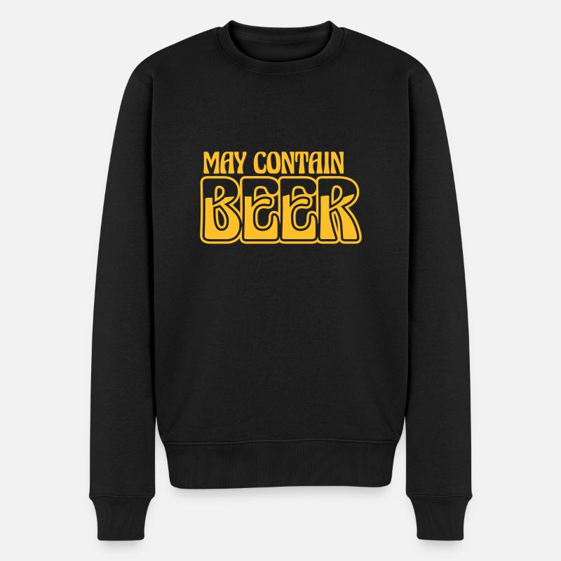 May Contain Beer Logo - Männer Premium Bio Pullover - Schwarz