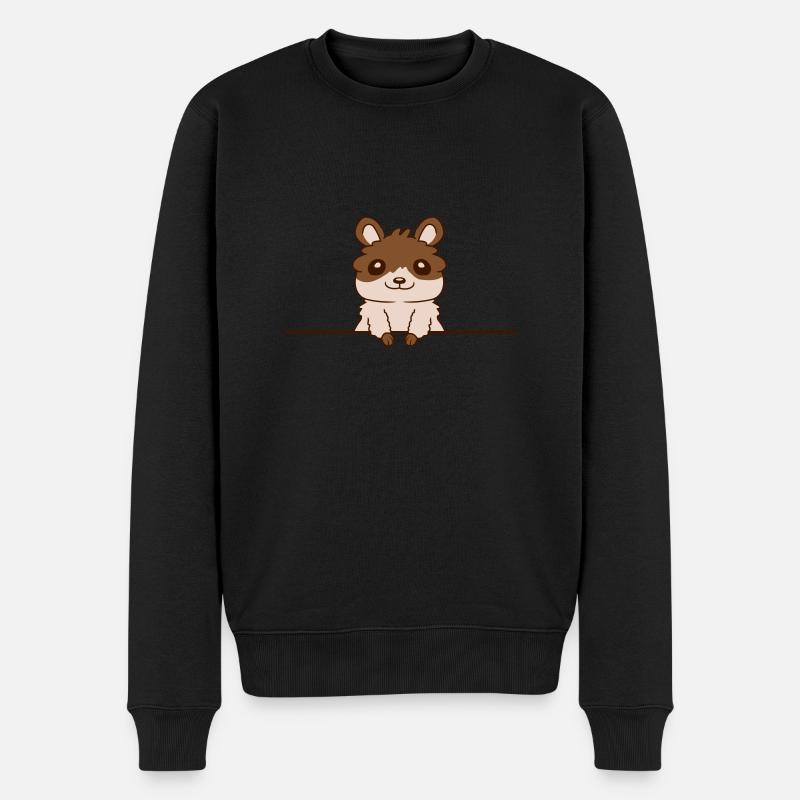 Petit hamster derrière le mur - Pull Premium bio Homme - noir
